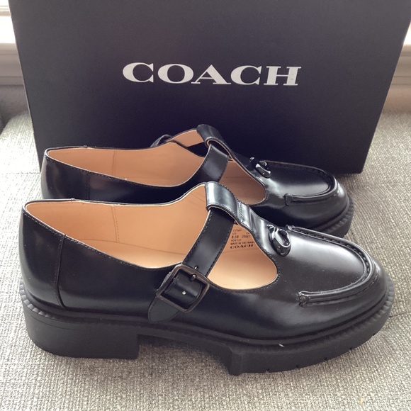COACH Women's Liv Leather Mary Jane Flats, size 8.5 - Picture 3 of 15